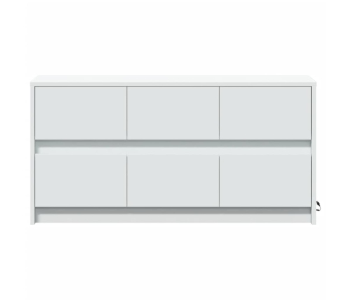 Mueble de TV con LED madera de ingeniería blanco 100x34x50 cm