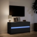 Mueble de TV con LED madera de ingeniería negro 100x34x50 cm