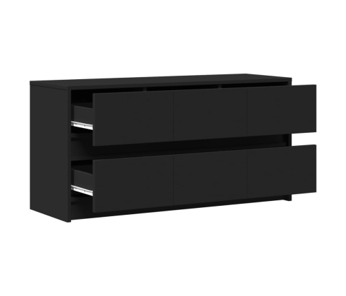 Mueble de TV con LED madera de ingeniería negro 100x34x50 cm