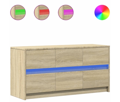 Mueble de TV LED madera de ingeniería roble Sonoma 100x34x50 cm