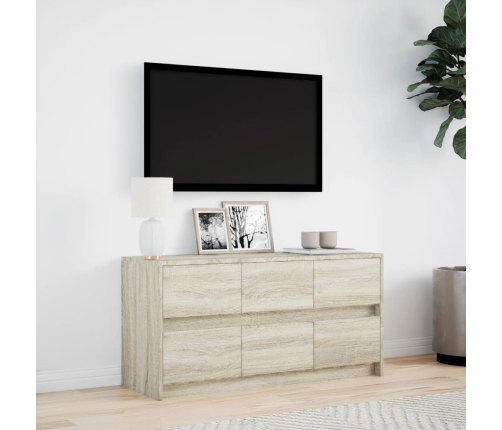 Mueble de TV LED madera de ingeniería roble Sonoma 100x34x50 cm