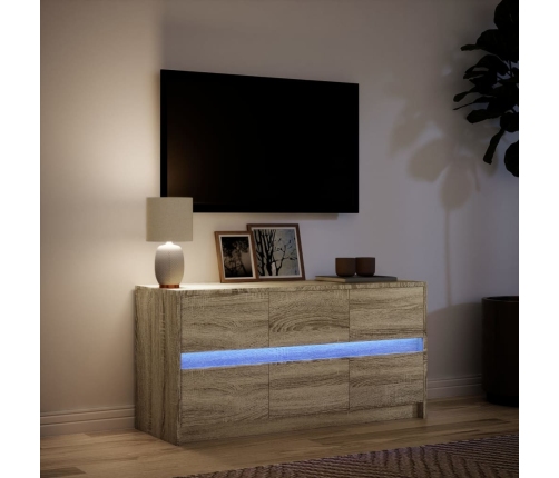 Mueble de TV LED madera de ingeniería roble Sonoma 100x34x50 cm