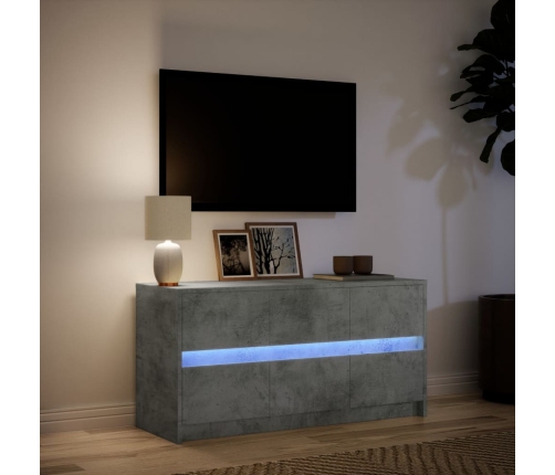 Mueble de TV LED madera ingeniería gris hormigón 100x34x50 cm