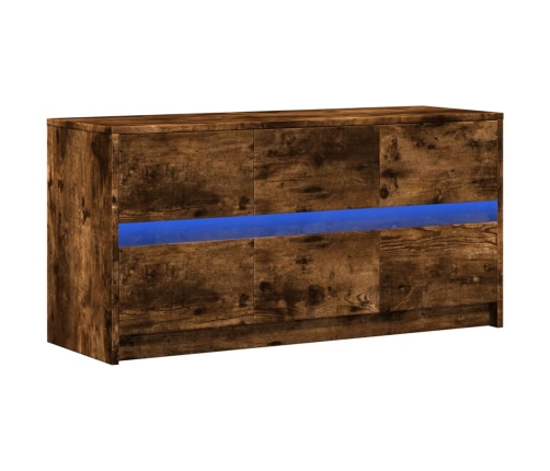 Mueble de TV LED madera ingeniería roble ahumado 100x34x50 cm