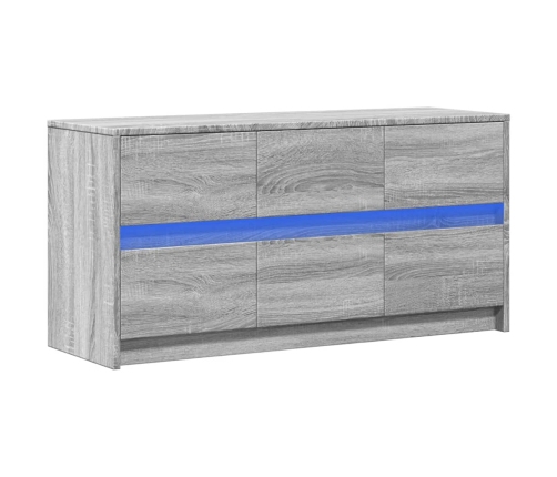 Mueble de TV con LED madera ingeniería gris Sonoma 100x34x50 cm