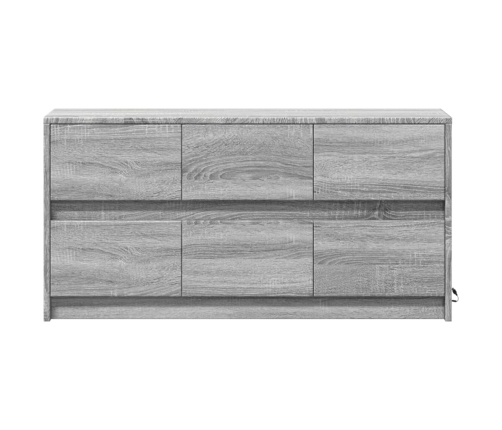 Mueble de TV con LED madera ingeniería gris Sonoma 100x34x50 cm