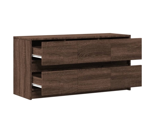 Mueble de TV LED madera ingeniería marrón roble 100x34x50 cm