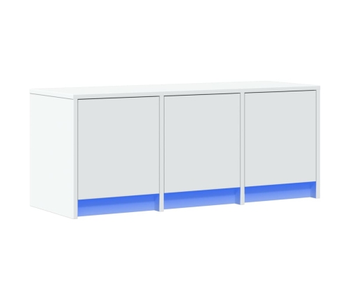 Mueble de TV con LED madera de ingeniería blanco 97x34x40 cm