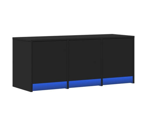 Mueble de TV con LED madera de ingeniería negro 97x34x40 cm