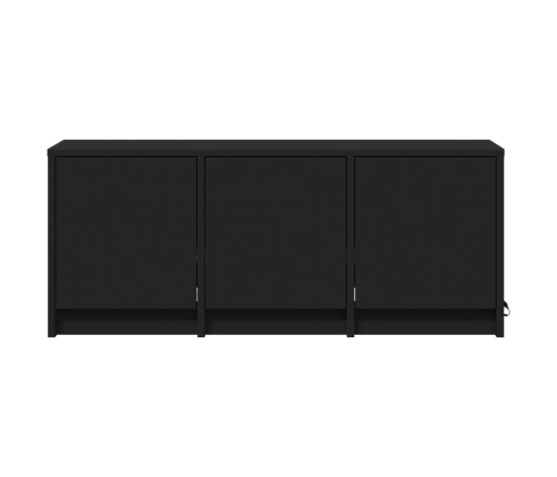 Mueble de TV con LED madera de ingeniería negro 97x34x40 cm