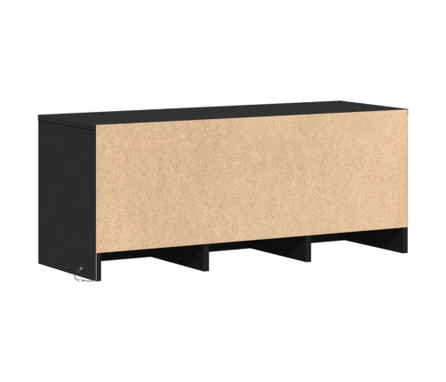 Mueble de TV con LED madera de ingeniería negro 97x34x40 cm