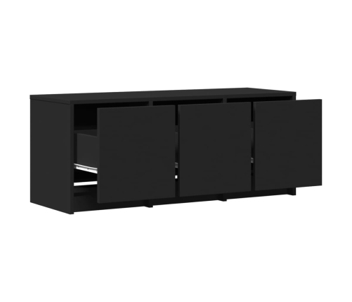 Mueble de TV con LED madera de ingeniería negro 97x34x40 cm