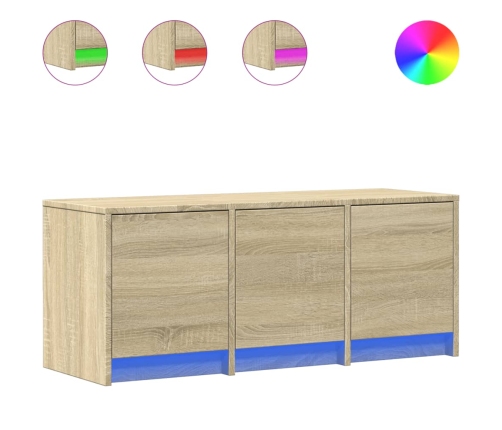 Mueble de TV LED madera de ingeniería roble Sonoma 97x34x40 cm