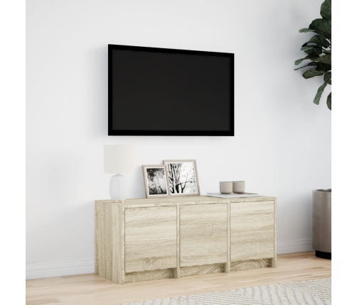 Mueble de TV LED madera de ingeniería roble Sonoma 97x34x40 cm