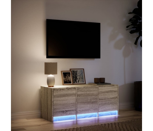 Mueble de TV LED madera de ingeniería roble Sonoma 97x34x40 cm