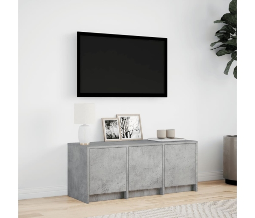 Mueble de TV LED madera ingeniería gris hormigón 97x34x40 cm