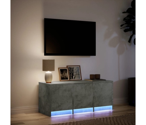 Mueble de TV LED madera ingeniería gris hormigón 97x34x40 cm