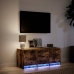 Mueble de TV LED madera ingeniería roble ahumado 97x34x40 cm