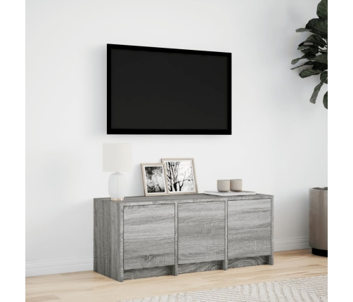 Mueble de TV con LED madera ingeniería gris Sonoma 97x34x40 cm