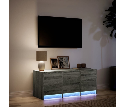 Mueble de TV con LED madera ingeniería gris Sonoma 97x34x40 cm