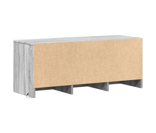 Mueble de TV con LED madera ingeniería gris Sonoma 97x34x40 cm