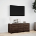 Mueble de TV LED madera ingeniería marrón roble 97x34x40 cm