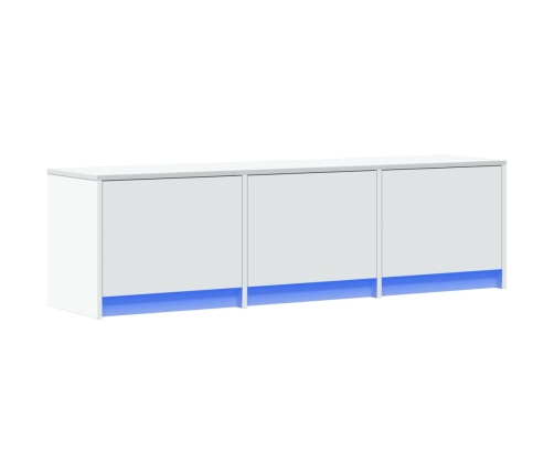 Mueble de TV con LED madera de ingeniería blanco 140x34x40 cm