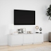 Mueble de TV con LED madera de ingeniería blanco 140x34x40 cm