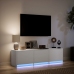 Mueble de TV con LED madera de ingeniería blanco 140x34x40 cm