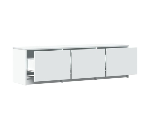 Mueble de TV con LED madera de ingeniería blanco 140x34x40 cm