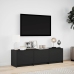 Mueble de TV con LED madera de ingeniería negro 140x34x40 cm