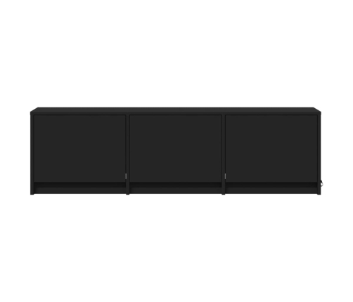 Mueble de TV con LED madera de ingeniería negro 140x34x40 cm