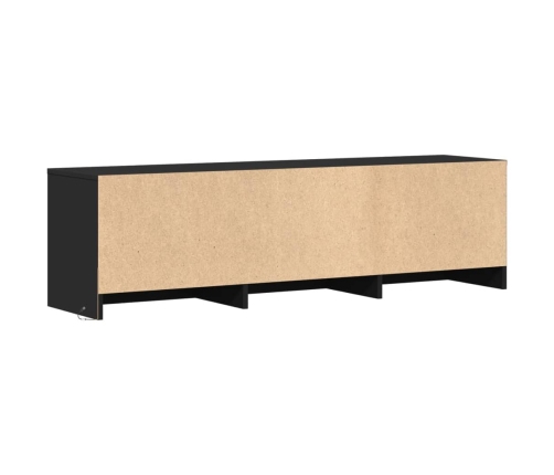 Mueble de TV con LED madera de ingeniería negro 140x34x40 cm