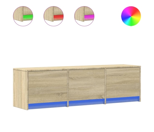 Mueble de TV LED madera de ingeniería roble Sonoma 140x34x40 cm