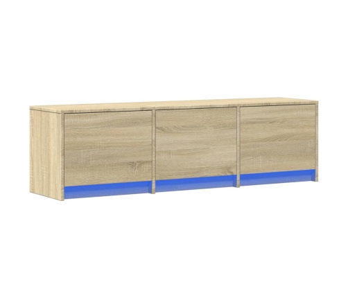 Mueble de TV LED madera de ingeniería roble Sonoma 140x34x40 cm