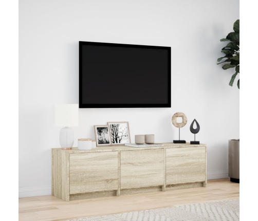 Mueble de TV LED madera de ingeniería roble Sonoma 140x34x40 cm