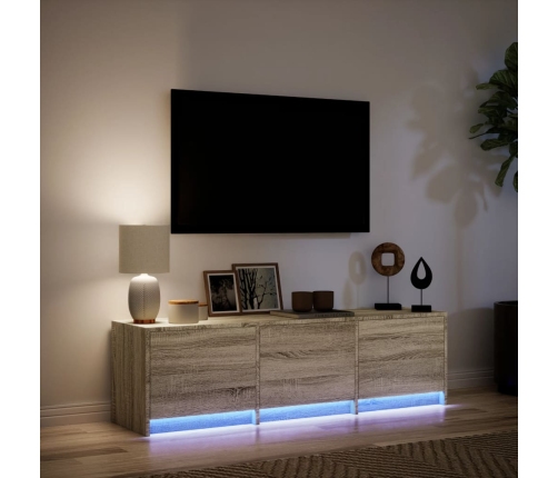 Mueble de TV LED madera de ingeniería roble Sonoma 140x34x40 cm