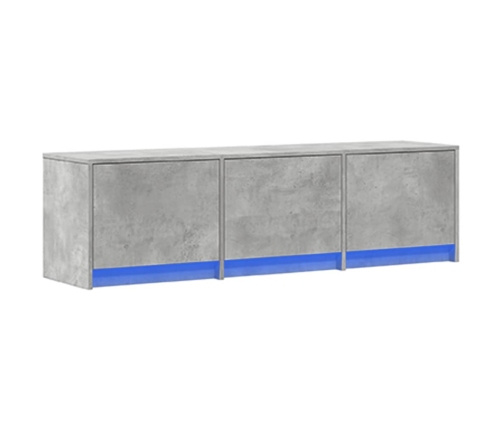 Mueble de TV LED madera ingeniería gris hormigón 140x34x40 cm