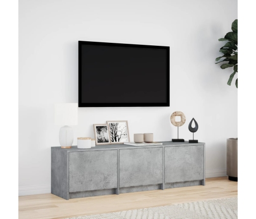 Mueble de TV LED madera ingeniería gris hormigón 140x34x40 cm