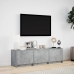 Mueble de TV LED madera ingeniería gris hormigón 140x34x40 cm