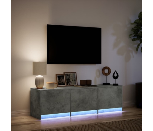 Mueble de TV LED madera ingeniería gris hormigón 140x34x40 cm