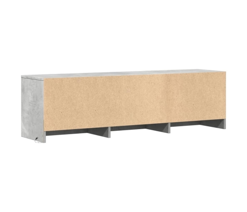 Mueble de TV LED madera ingeniería gris hormigón 140x34x40 cm