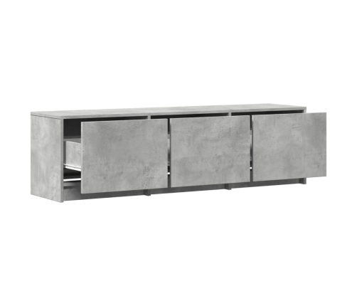 Mueble de TV LED madera ingeniería gris hormigón 140x34x40 cm