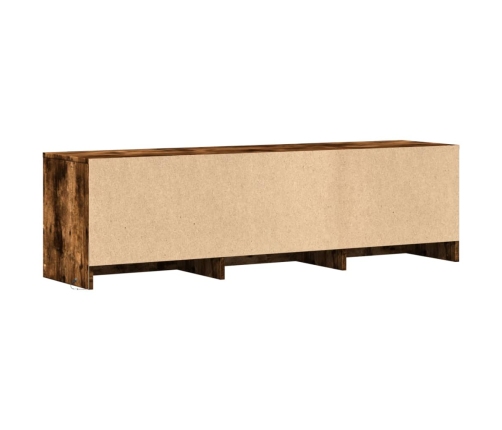 Mueble de TV LED madera ingeniería roble ahumado 140x34x40 cm