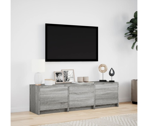 Mueble de TV madera ingeniería gris Sonoma 140x34x40 cm