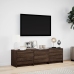 Mueble de TV LED madera ingeniería marrón roble 140x34x40 cm