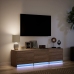 Mueble de TV LED madera ingeniería marrón roble 140x34x40 cm