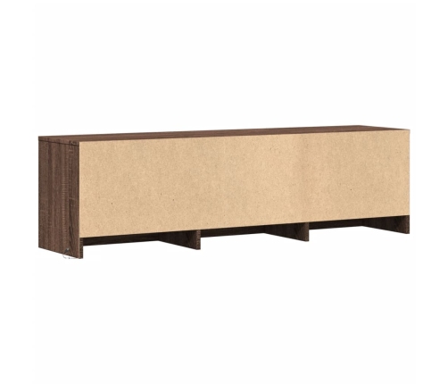 Mueble de TV LED madera ingeniería marrón roble 140x34x40 cm