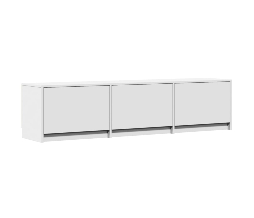 Mueble de TV con LED madera de ingeniería blanco 165x34x40 cm