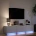 Mueble de TV con LED madera de ingeniería blanco 165x34x40 cm